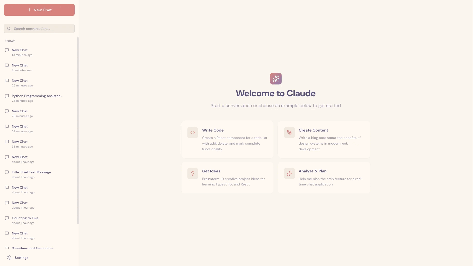Claude 通过 Puppeteer MCP 测试 claude.ai 克隆时截取的屏幕截图。